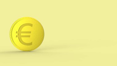 Siyah arkaplan ile izole edilmiş sarı euro para işareti. 3d izole illüstrasyon, iş, yönetim, risk, para, para, büyüme, bankacılık, banka, finans, sembol.