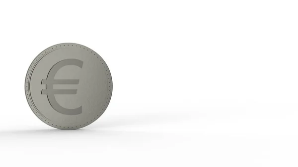 Sinal Moeda Euro Cinzento Isolado Com Fundo Branco Renderizar Ilustração — Fotografia de Stock