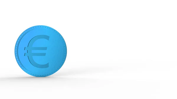 Blauw Euromuntteken Geïsoleerd Met Witte Achtergrond Maken Geïsoleerde Illustratie Business — Stockfoto