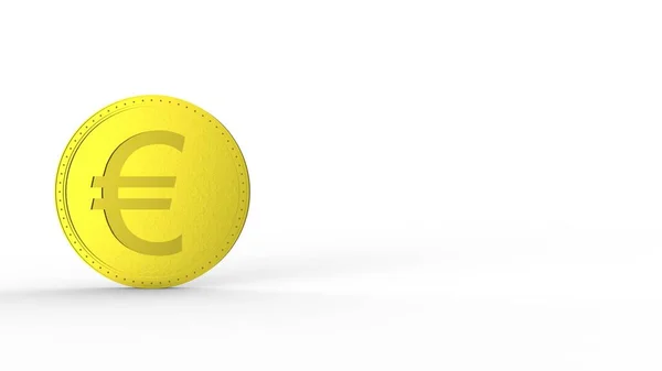 黄色的欧元标志 背景为白色 3D提供孤立的示例 — 图库照片