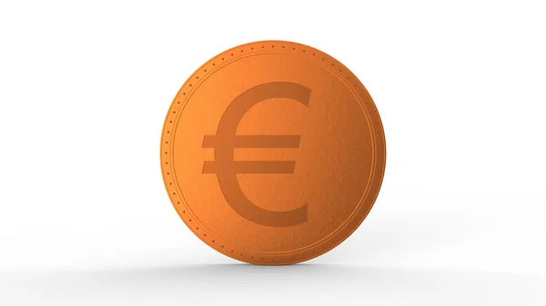 Signo Moneda Euro Naranja Aislado Con Fondo Blanco Render Aislado —  Fotos de Stock