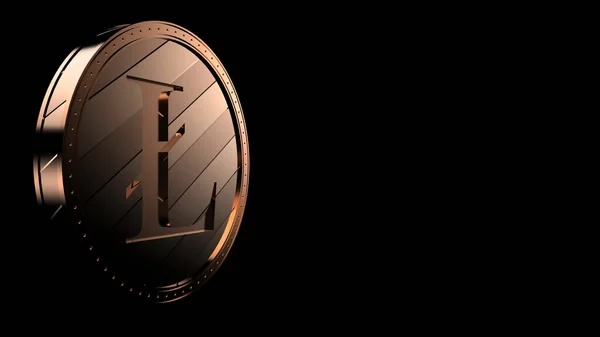 오렌지 Litecoin 동전은 분리되어 렌더링 고립된 암호화 — 스톡 사진