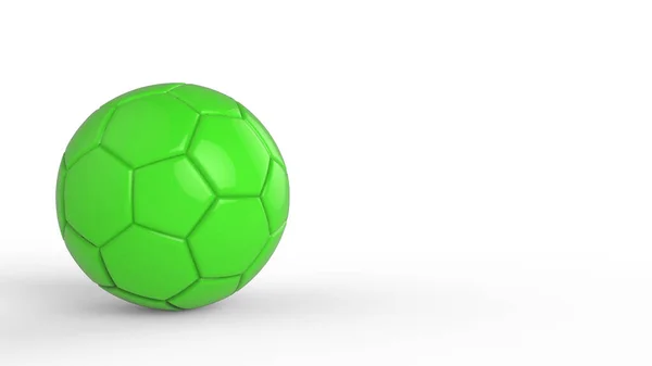 Pelota Cuero Plástico Fútbol Verde Tela Metálica Aislada Sobre Fondo — Foto de Stock