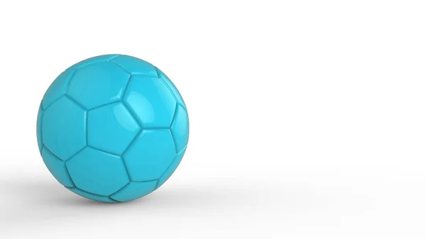 Лазурный Футбол Пластиковые Кожаные Металлические Ткани Шар Черном Фоне Футбол — стоковое фото