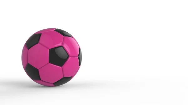 Ροζ Ποδόσφαιρο Πλαστικό Δέρμα Μεταλλική Μπάλα Ύφασμα Απομονώνονται Μαύρο Φόντο — Φωτογραφία Αρχείου