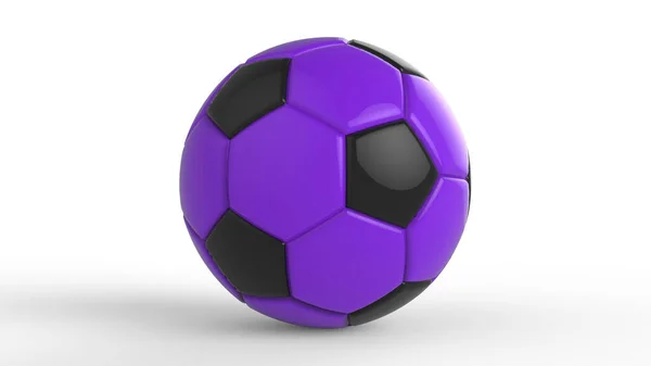 Фиолетовый Футбол Пластмассовый Металлический Тканевый Шар Кожи Черном Фоне Футбол — стоковое фото
