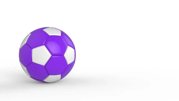 紫罗兰足球塑料皮革面料球隔离在黑色背景 足球3D让人精神错乱 — 图库照片