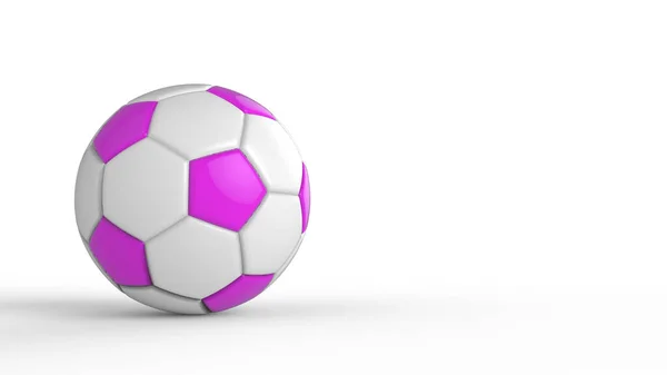 Μωβ Ποδόσφαιρο Πλαστικό Δέρμα Μεταλλική Μπάλα Ύφασμα Απομονώνονται Μαύρο Φόντο — Φωτογραφία Αρχείου