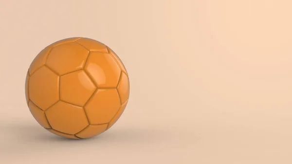 Laranja Futebol Plástico Couro Metal Tecido Bola Isolada Fundo Preto — Fotografia de Stock