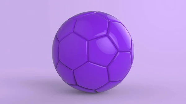 Bola Tela Cuero Plástico Fútbol Violeta Aislada Sobre Fondo Negro — Foto de Stock