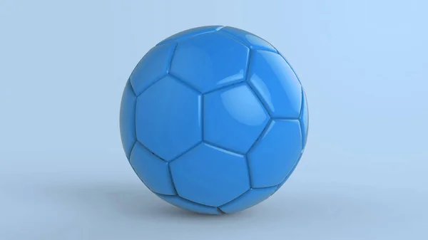 Pelota Cuero Plástico Fútbol Azul Tela Metálica Aislada Sobre Fondo — Foto de Stock