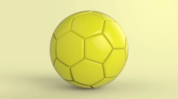 Желтый Футбол Пластиковая Кожа Металлическая Ткань Мяч Изолирован Черном Фоне — стоковое фото