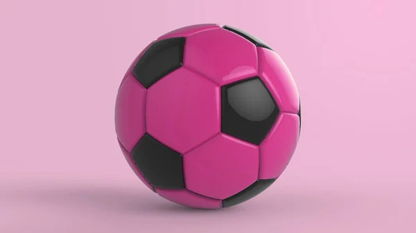 Pelota Cuero Plástico Fútbol Rosa Tela Metálica Aislada Sobre Fondo — Foto de Stock