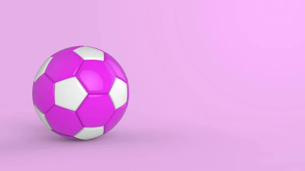 紫色足球塑料皮革面料球隔离在黑色背景 足球3D让人精神错乱 — 图库照片