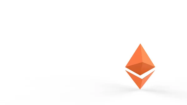 Orangefarbenes Ethereum Goldzeichen Isoliert Mit Weißem Hintergrund Rendern Isolierte Illustration — Stockfoto