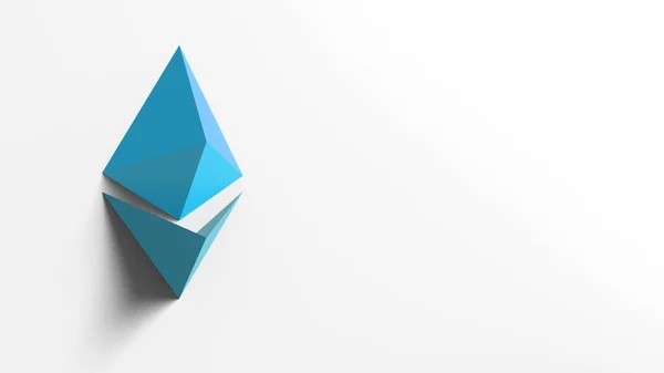 Azure Ethereum Ícone Sinal Ouro Isolado Com Fundo Branco Renderizar — Fotografia de Stock