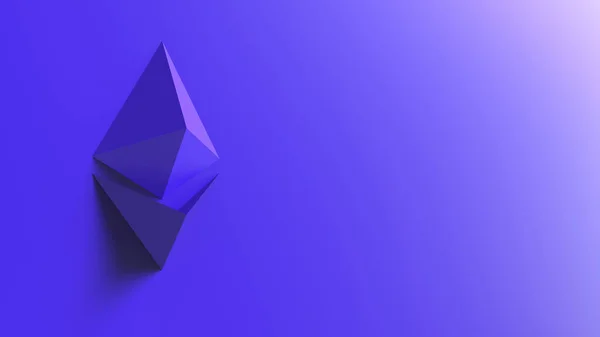 Ícone Sinal Ouro Azul Ethereum Com Fundo Colorido Renderizar Ilustração — Fotografia de Stock