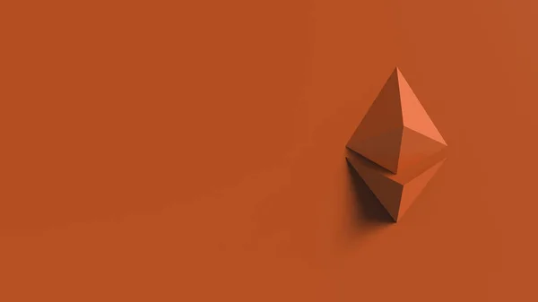 Orange Ethereum Gold Zeichen Symbol Mit Farbigem Hintergrund Rendern Isolierte — Stockfoto