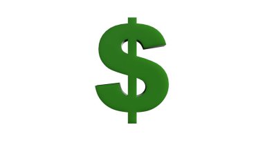 Cyan arka planlı dolar yeşili. 3d izole illüstrasyon, iş, yönetim, risk, para, para, büyüme, bankacılık, banka, finans, sembol.