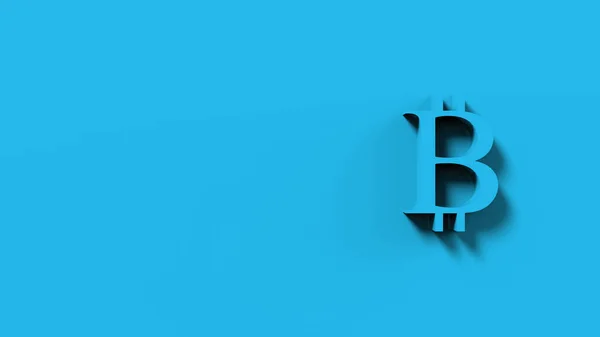 Azure Bitcoin Cyan Zeichen Symbol Isoliert Mit Farbigem Hintergrund Rendern — Stockfoto