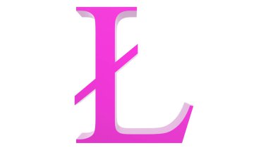Beyaz zemin ile izole edilmiş pembe litekoin altın işaret simgesi. 3D izole resimleme, kripto para, kripto, iş, yönetim, risk, para, para, büyüme, bankacılık, banka, finans, sembol.