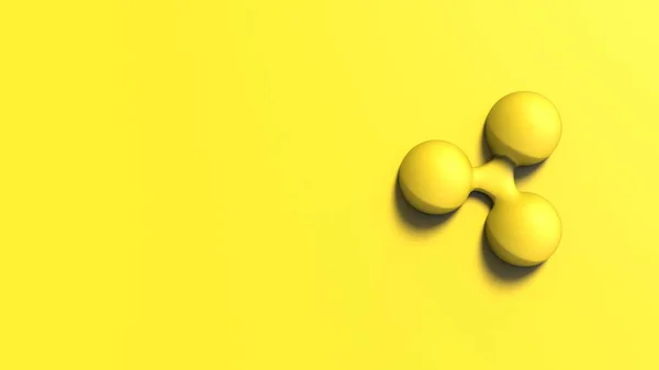 Жовтий Xrp Пульсаційний Золотий Знак Значок Ізольовані Кольоровим Тлом Візуалізація — стокове фото