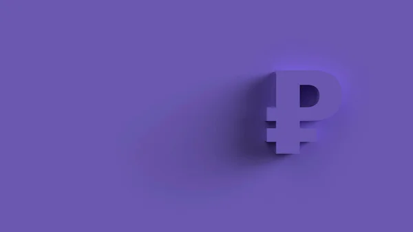 Знак Рубля Фиолетовый Изолированный Цветном Фоне Рендеризация Изолированная Иллюстрация Бизнес — стоковое фото