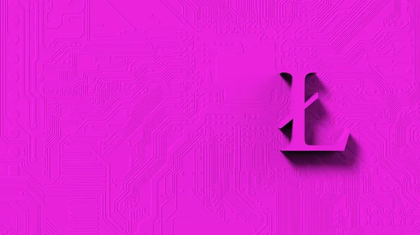 Pink litecoin gold sign icon Isolated with color background. 3d render isolated illustration, cryptocurrency, crypto, business, managment, risk, money, cash, growth, banking, bank, finance, symbol.