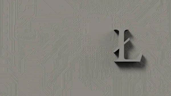 Gray litecoin silver sign icon Isolated with color background. 3d render isolated illustration, cryptocurrency, crypto, business, managment, risk, money, cash, growth, banking, bank, finance, symbol.