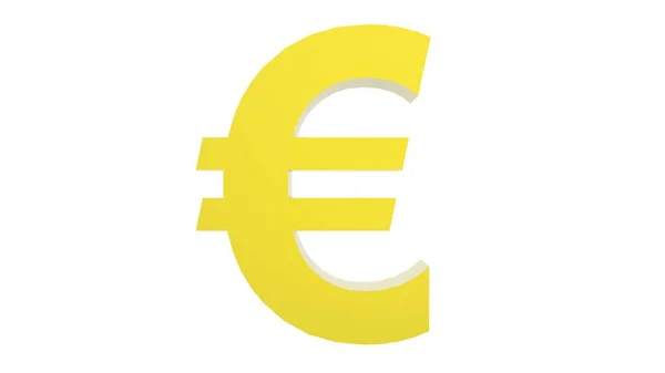 Yellow Euro Gold Sign Icon Isolated White Background Render Isolated — Stock Photo, Image