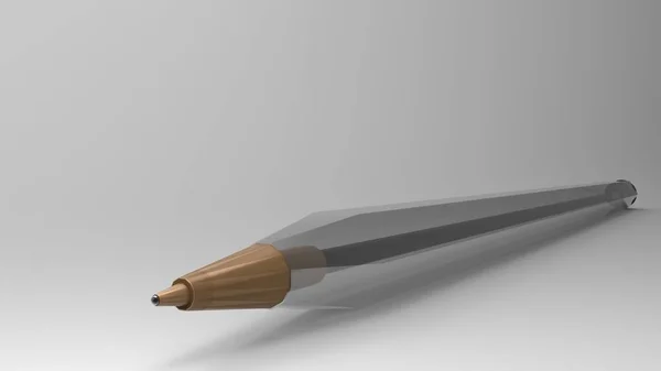 Bic Transparenter Kunststoff Kugelschreiber Auf Weißem Hintergrund Illustration Rendern Schwarzer — Stockfoto