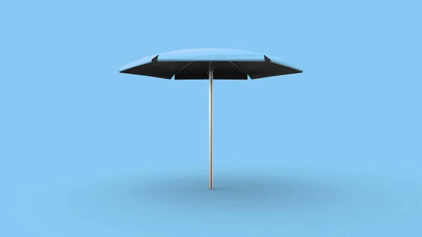 Weergave Van Blauwe Strand Paraplu Achtergrond Geïsoleerde Zomer — Stockfoto