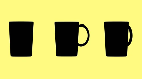 Mug mock up isolated on light yellow background. Cup 3D illustration render.