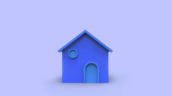 Pequena Casa Azul Com Fundo Ciano Luz Venda Casas Para — Fotografia de Stock