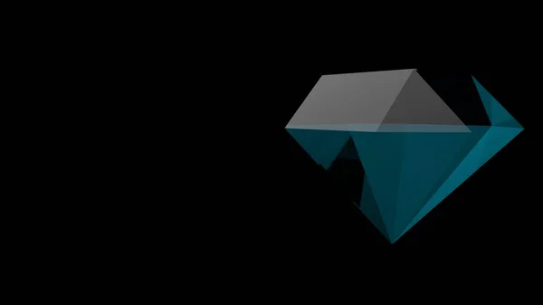 Diamond Transparent Juvel Kristall Ljusblå Diamant Och Mörk Ljusgrå Bakgrund — Stockfoto
