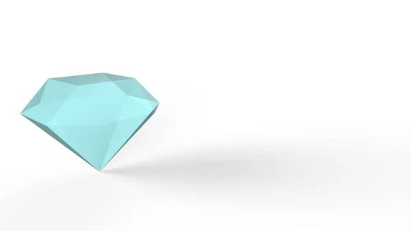 Diamant Cristal Bijou Transparent Diamant Bleu Clair Foncé Sur Fond — Photo