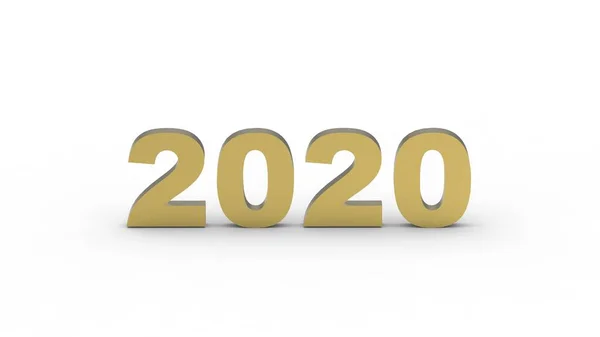 2020年新年金色黑体字3D图解 — 图库照片