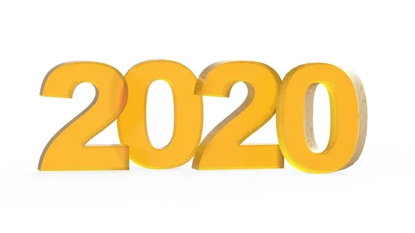New Year 2020 Golden Bold Letters Render Illustration — Stock Photo, Image