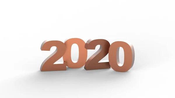 Ano Novo 2020 Dourado Negrito Letras Renderizar Ilustração — Fotografia de Stock