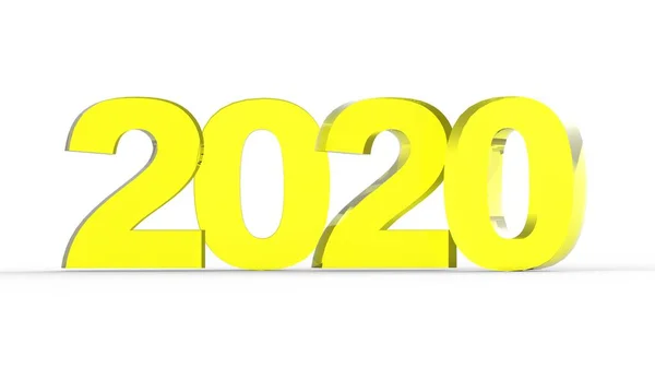 Ano Novo 2020 Dourado Negrito Letras Renderizar Ilustração — Fotografia de Stock