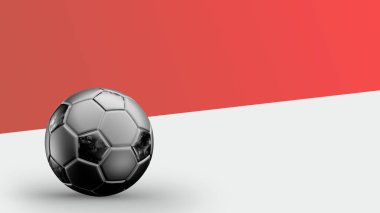 Metal futbol toplu Endonezya bayrağı, milli futbol bayrağı, futbol dünya kupası, futbol Avrupa futbolu, Amerikan ve Afrika şampiyonası, 3D arka plan resimleme