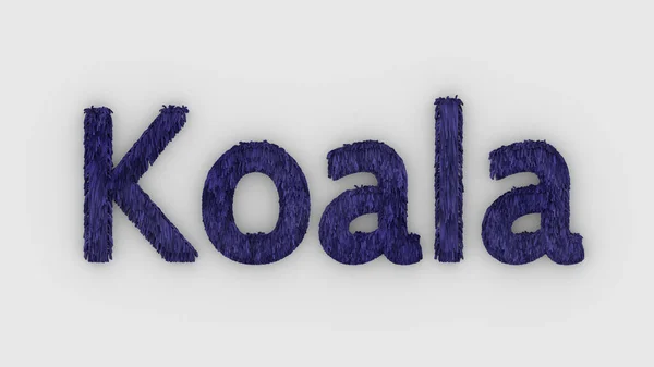 Koala Word Violet White Background Render Furry Letters Australia Animal — Stock Photo, Image