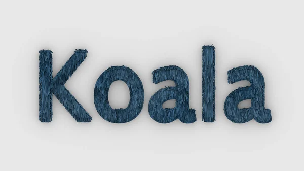 Koala Word Blue White Background Render Furry Letters Australia Animal — Stock Photo, Image