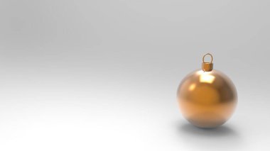 Turuncu arka planlı turuncu Noel topları. Noel ağacı, Xmas camı, metal ve plastik top için renkli Noel topları. Bir grup Bauble tatil süslemesi asıyor. 3d resimleme