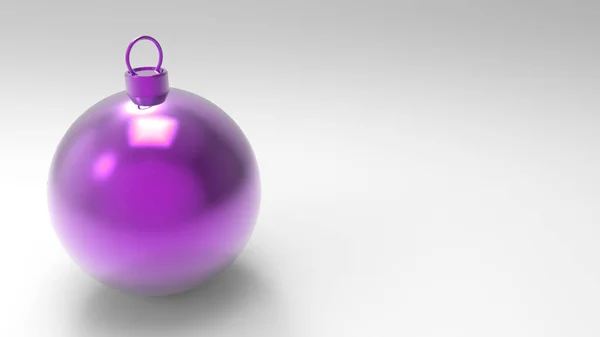 Violet Karácsonyi Labdák Fehér Háttérrel Színes Karácsonyi Labdák Karácsonyfa Xmas — Stock Fotó