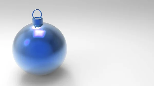 Kék Karácsonyi Labdák Fehér Háttérrel Színes Karácsonyi Labdák Karácsonyfa Xmas — Stock Fotó