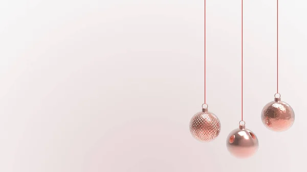 Vörös Karácsonyi Labdák Piros Háttérrel Színes Karácsonyi Labdák Karácsonyfa Xmas — Stock Fotó