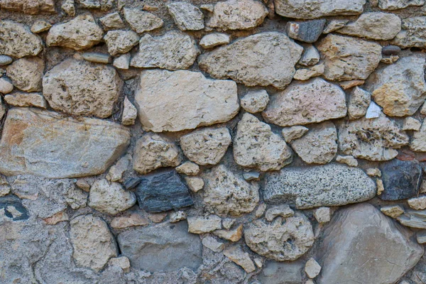 Textura Parede Velha Feita Pedras Tijolos Concreto — Fotografia de Stock