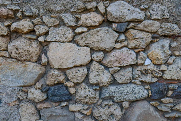 Παλιά Υφή Τοίχου Από Πέτρες Τούβλα Και Σκυρόδεμα — Φωτογραφία Αρχείου