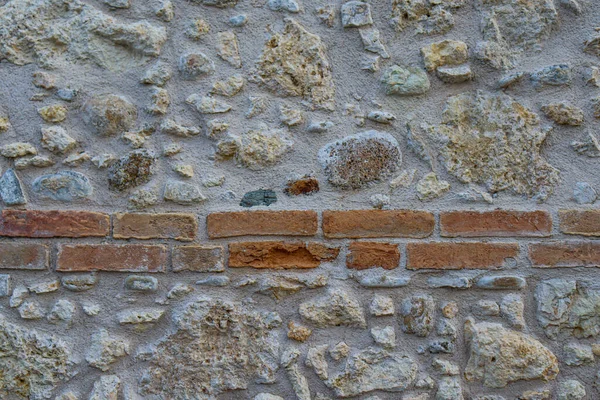 Old Wall Texture Made Stones Bricks Concrete — Stock Photo, Image